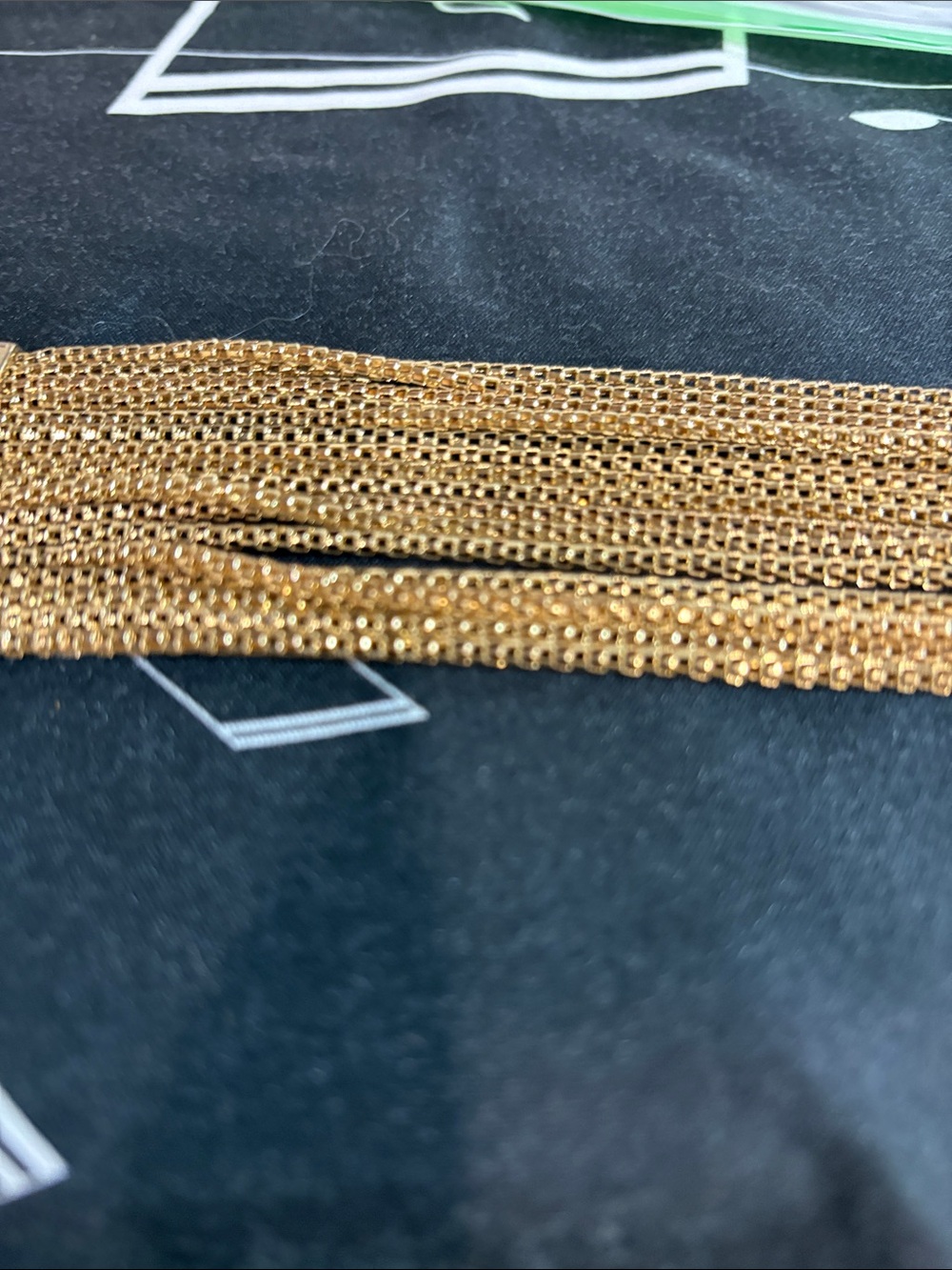 Gold Tone Multi-Row Chain Necklace